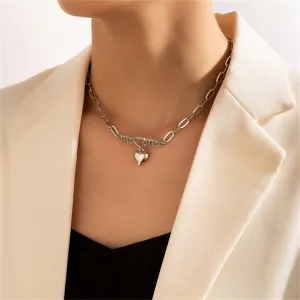 Silver-Plated 'Mama' Open Heart Pendant Necklace