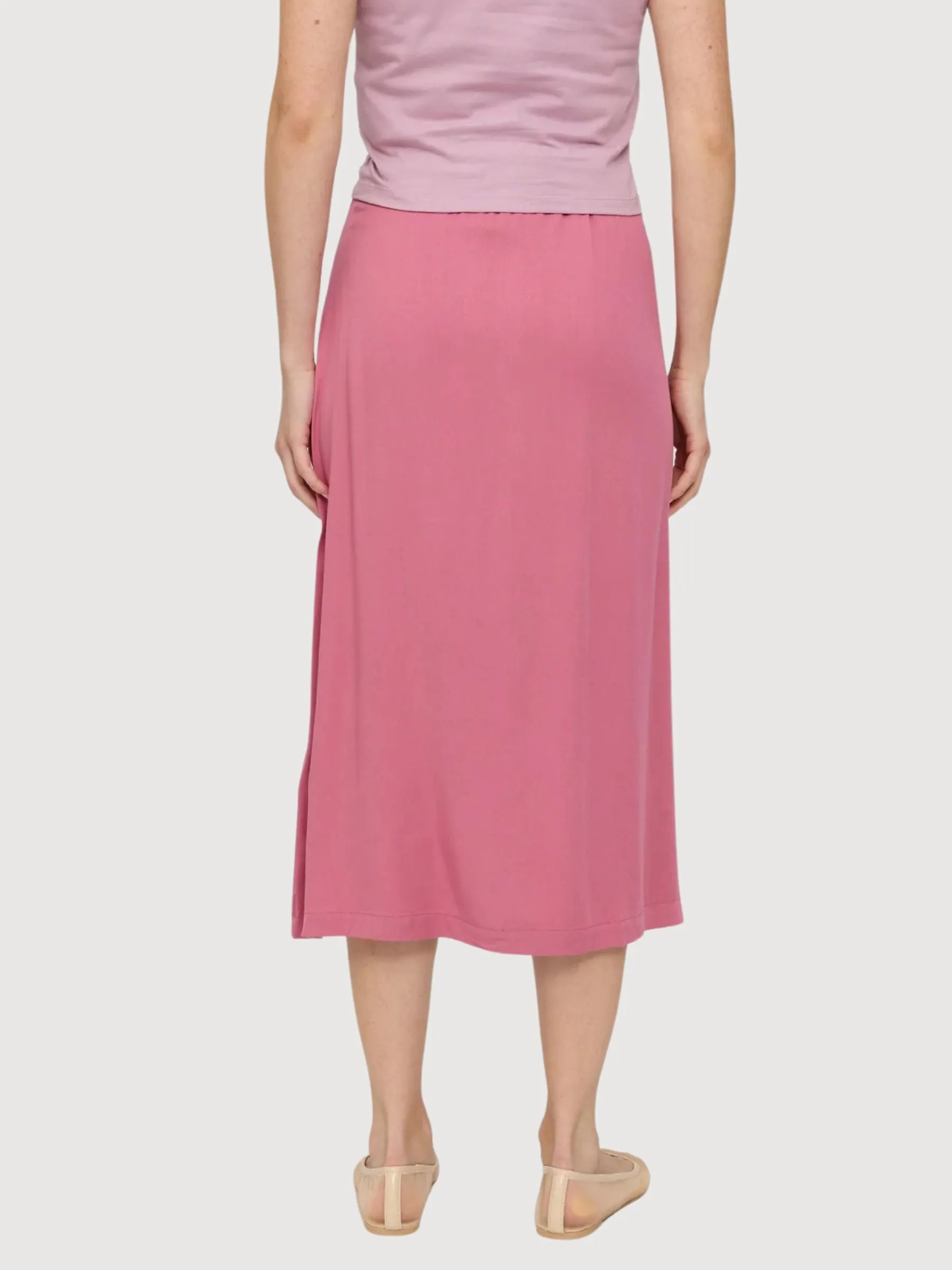 Skirt Midi Pink Woman Viscose | Mazine