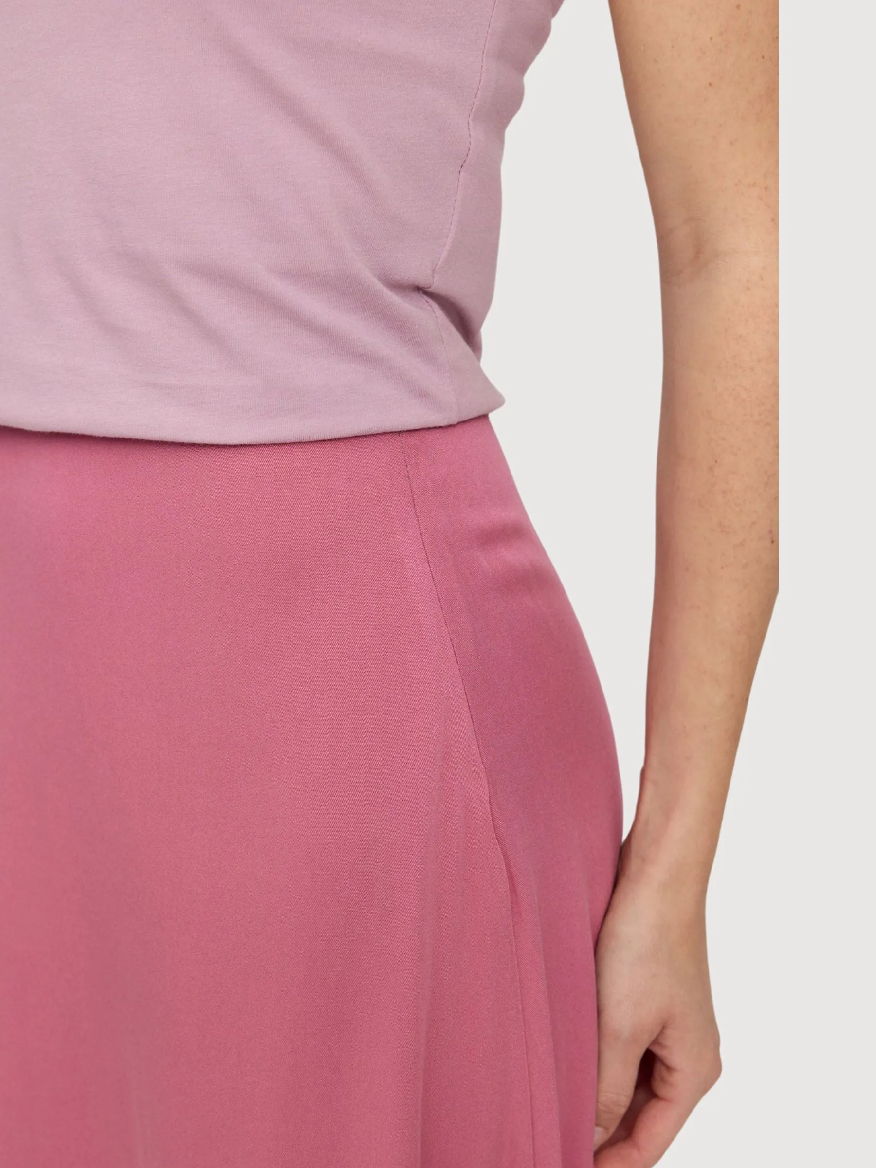 Skirt Midi Pink Woman Viscose | Mazine
