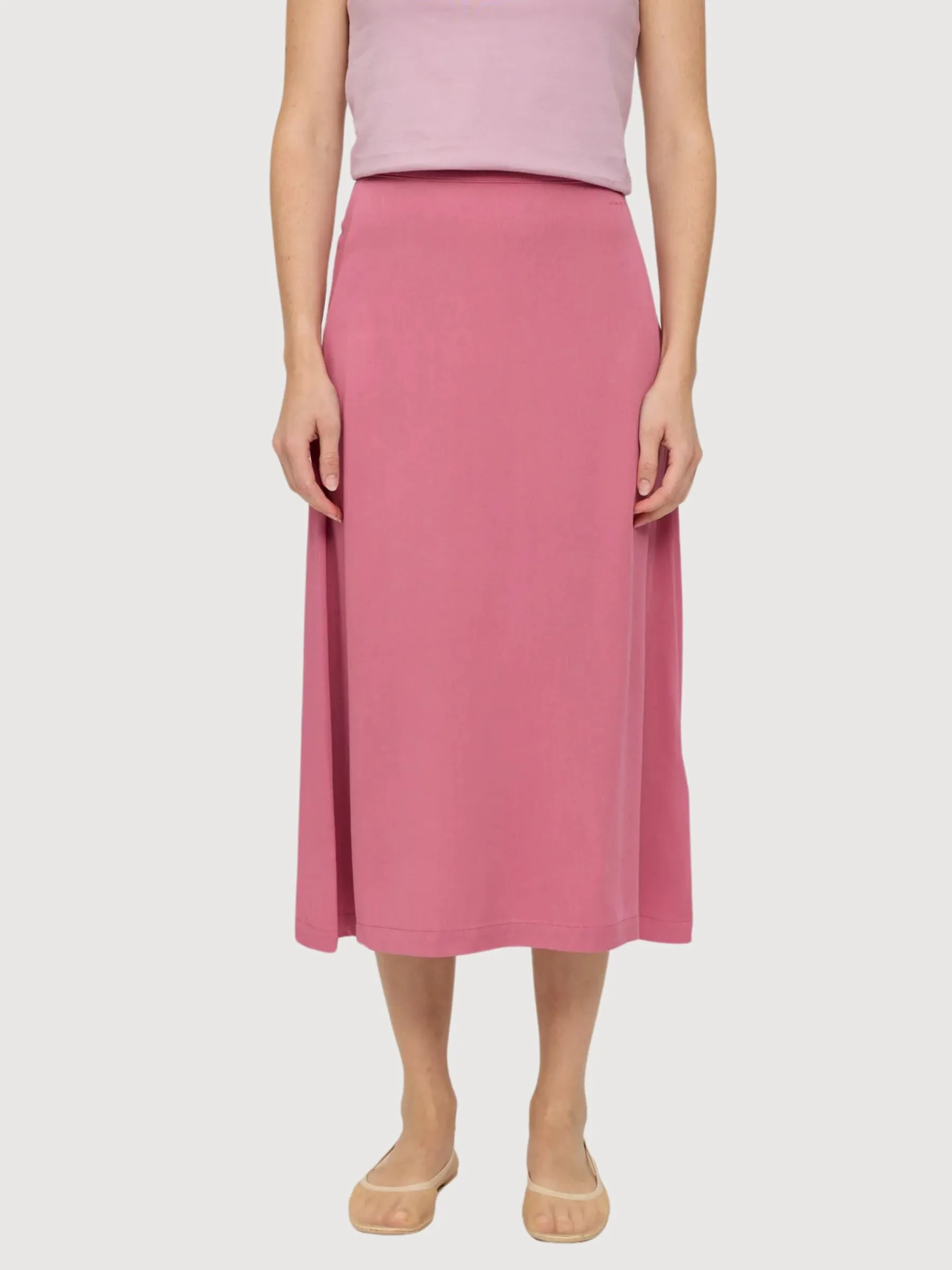 Skirt Midi Pink Woman Viscose | Mazine