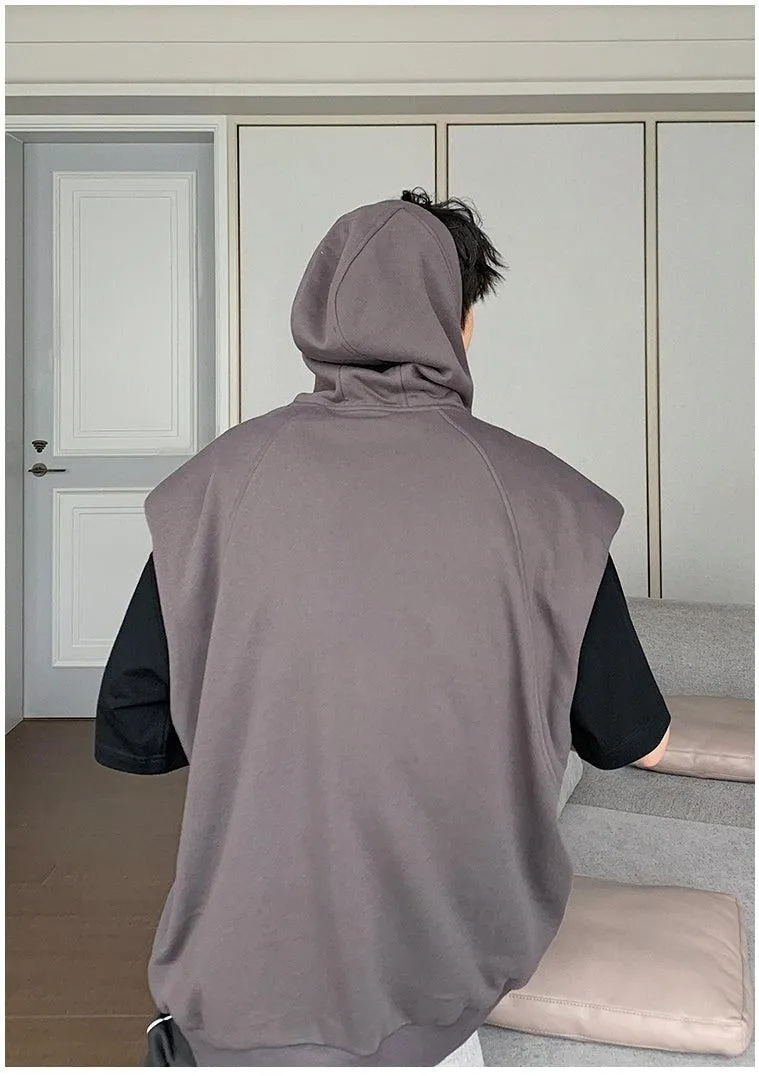 Sleeveless Hooded Sweat Jacket