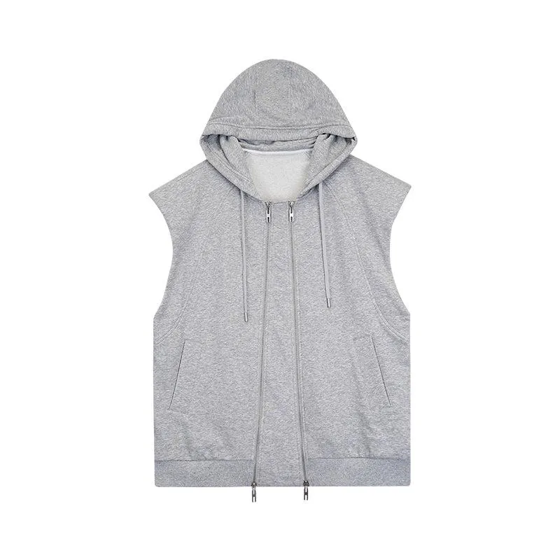 Sleeveless Hooded Sweat Jacket