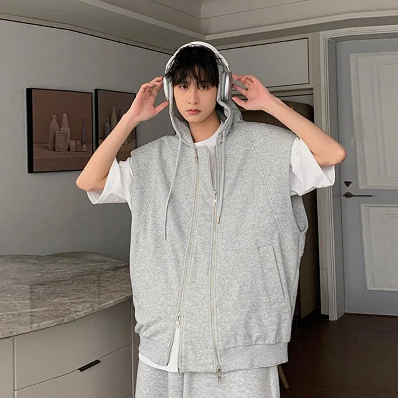 Sleeveless Hooded Sweat Jacket