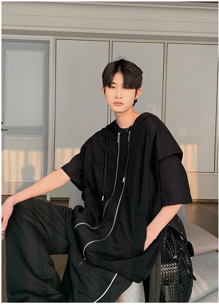Sleeveless Hooded Sweat Jacket