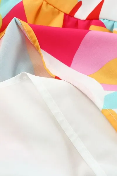 Smocked Printed Puff Sleeve Mini Dress