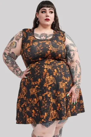 Sourpuss Bat Bleach Skater Stretch Gothic Mini Dress