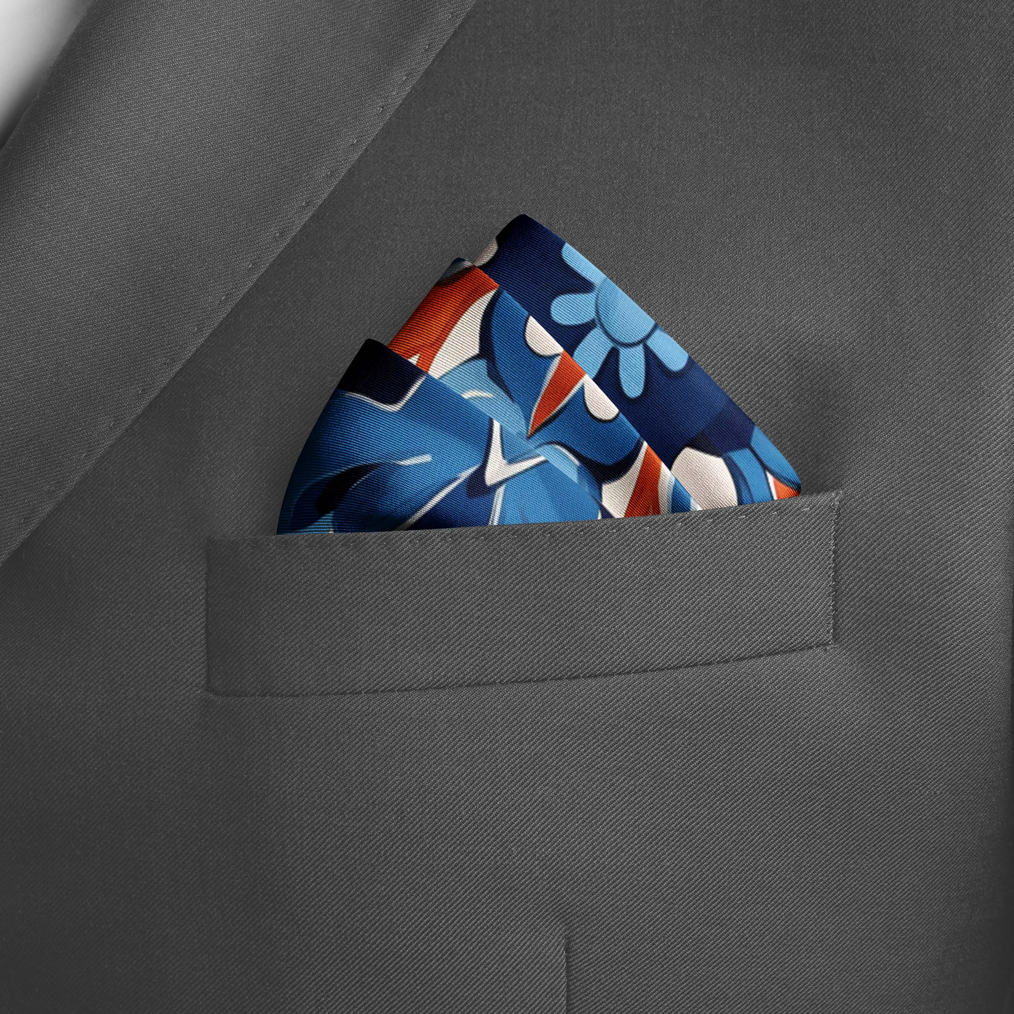 SPANISH FLORAL SILK POCKET SQUARE