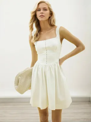 Square Neck Wide Strap Mini Dress