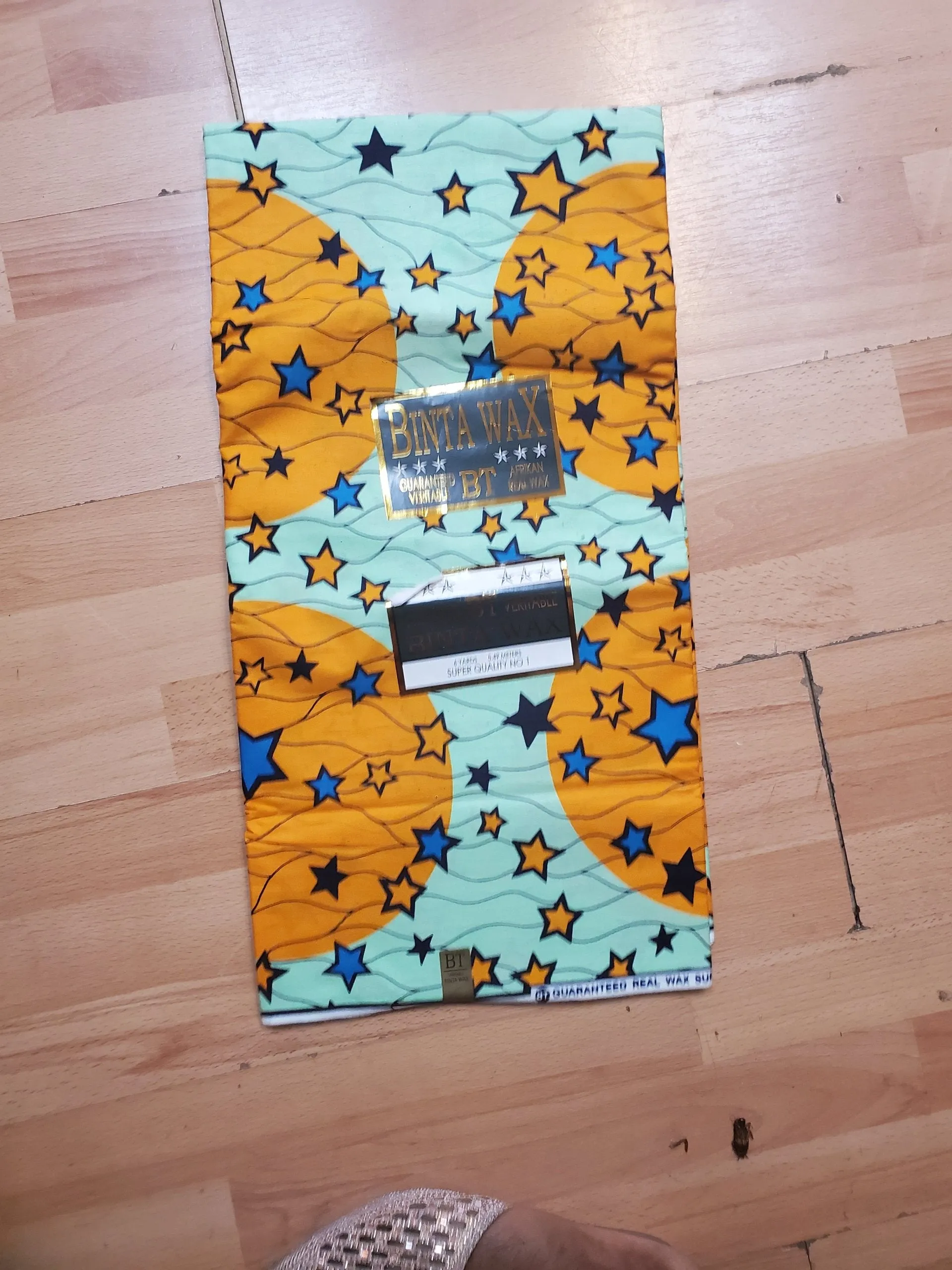 Star Design Wax Printed Original Kente Fabrics - Mix Color