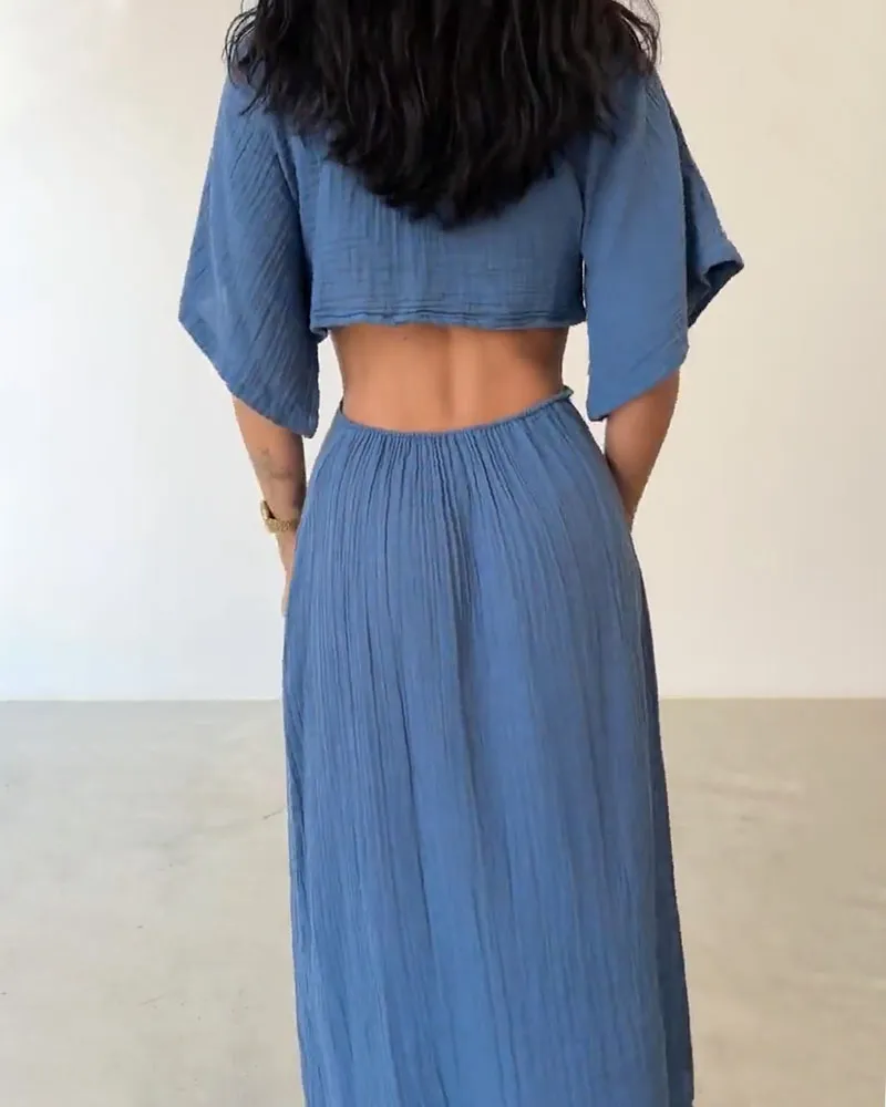 STELLA | LINNEN LACE UP DRESS