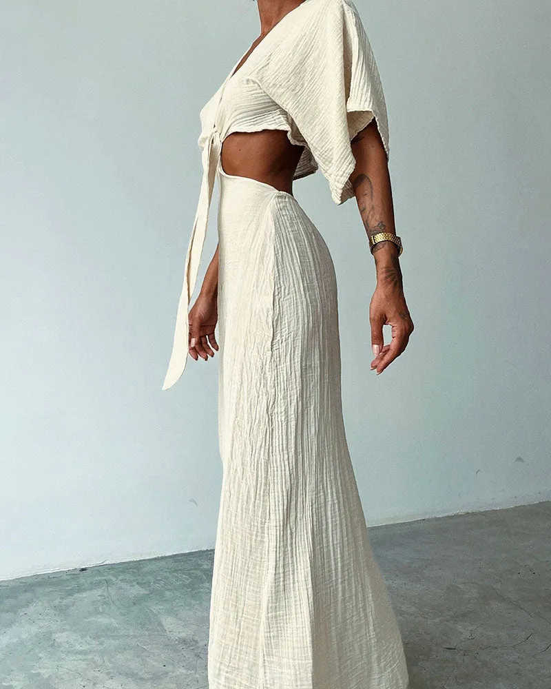 STELLA | LINNEN LACE UP DRESS