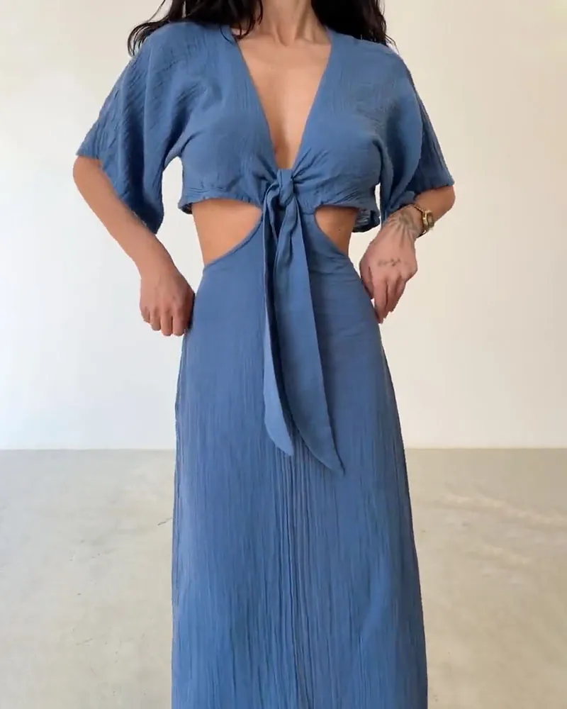 STELLA | LINNEN LACE UP DRESS