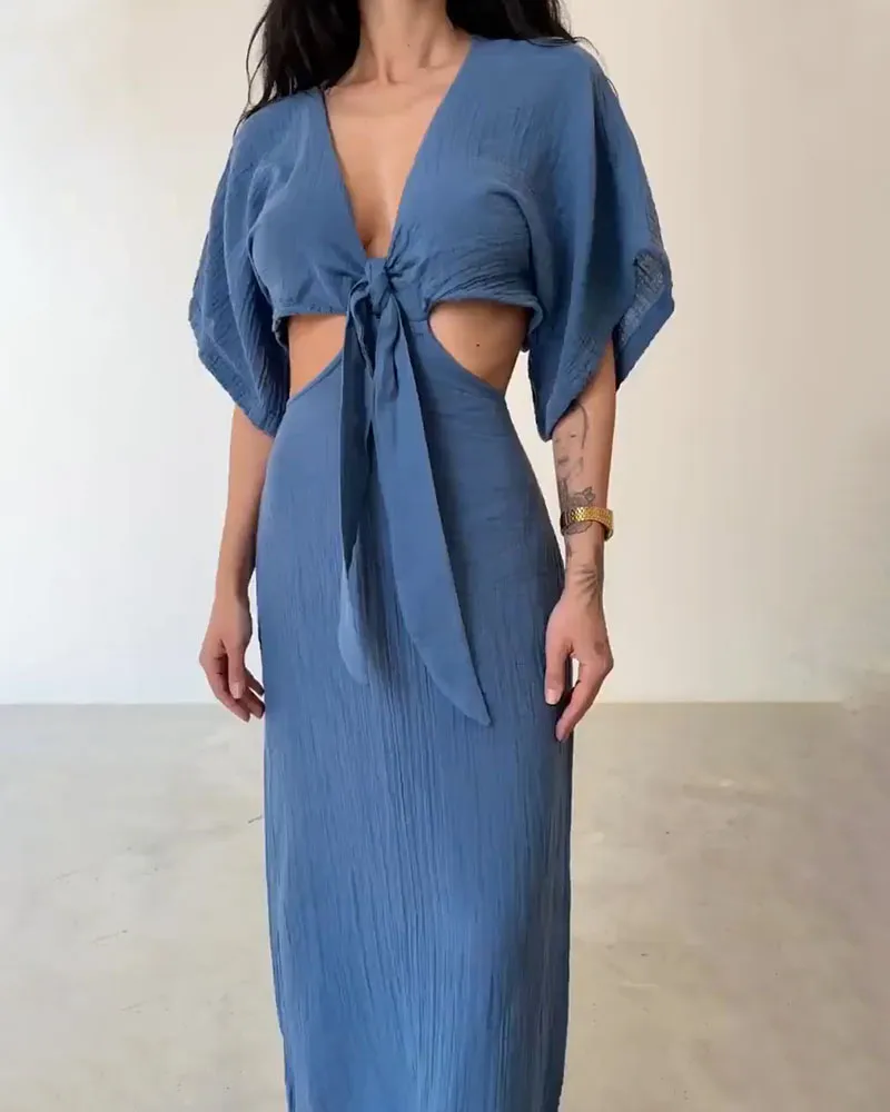 STELLA | LINNEN LACE UP DRESS