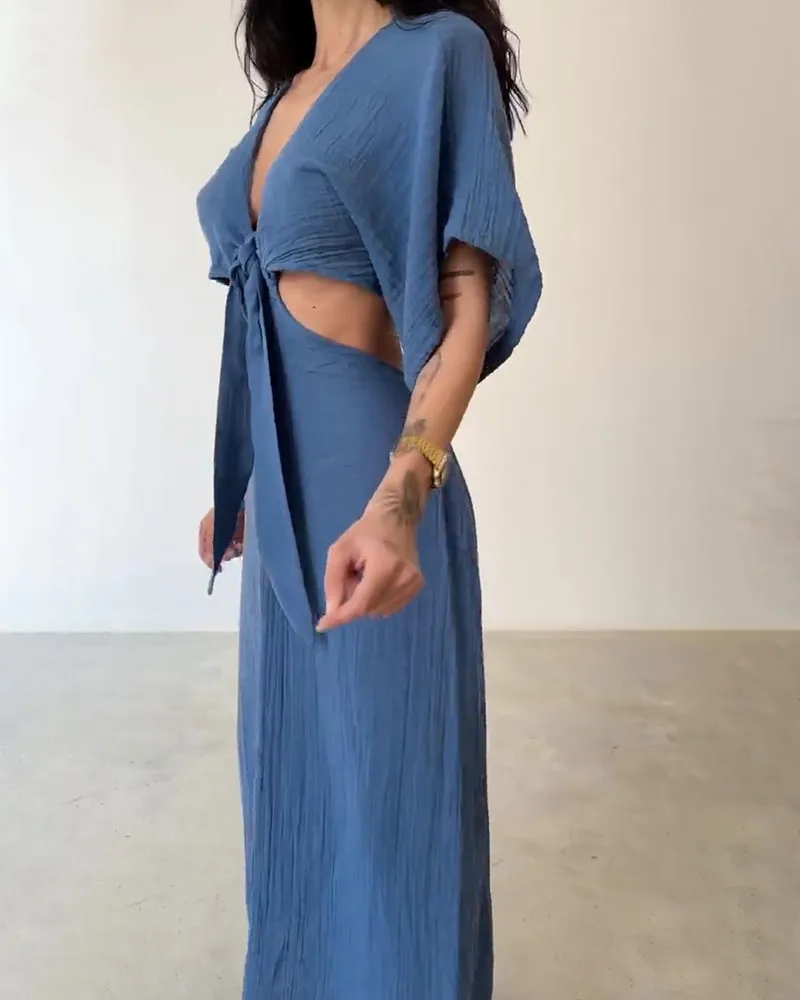 STELLA | LINNEN LACE UP DRESS