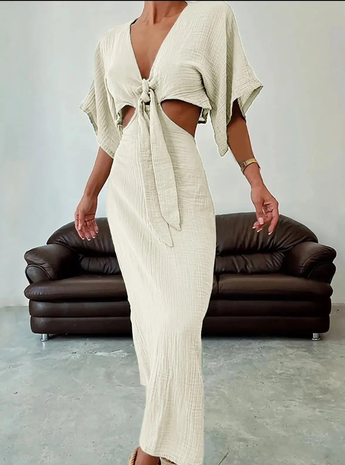 STELLA | LINNEN LACE UP DRESS