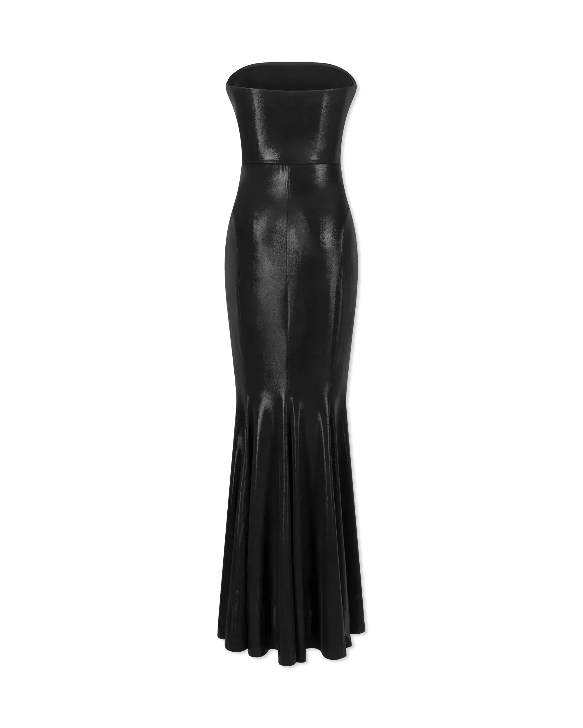 Strapless Lamé Fishtail Gown