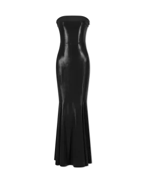 Strapless Lamé Fishtail Gown