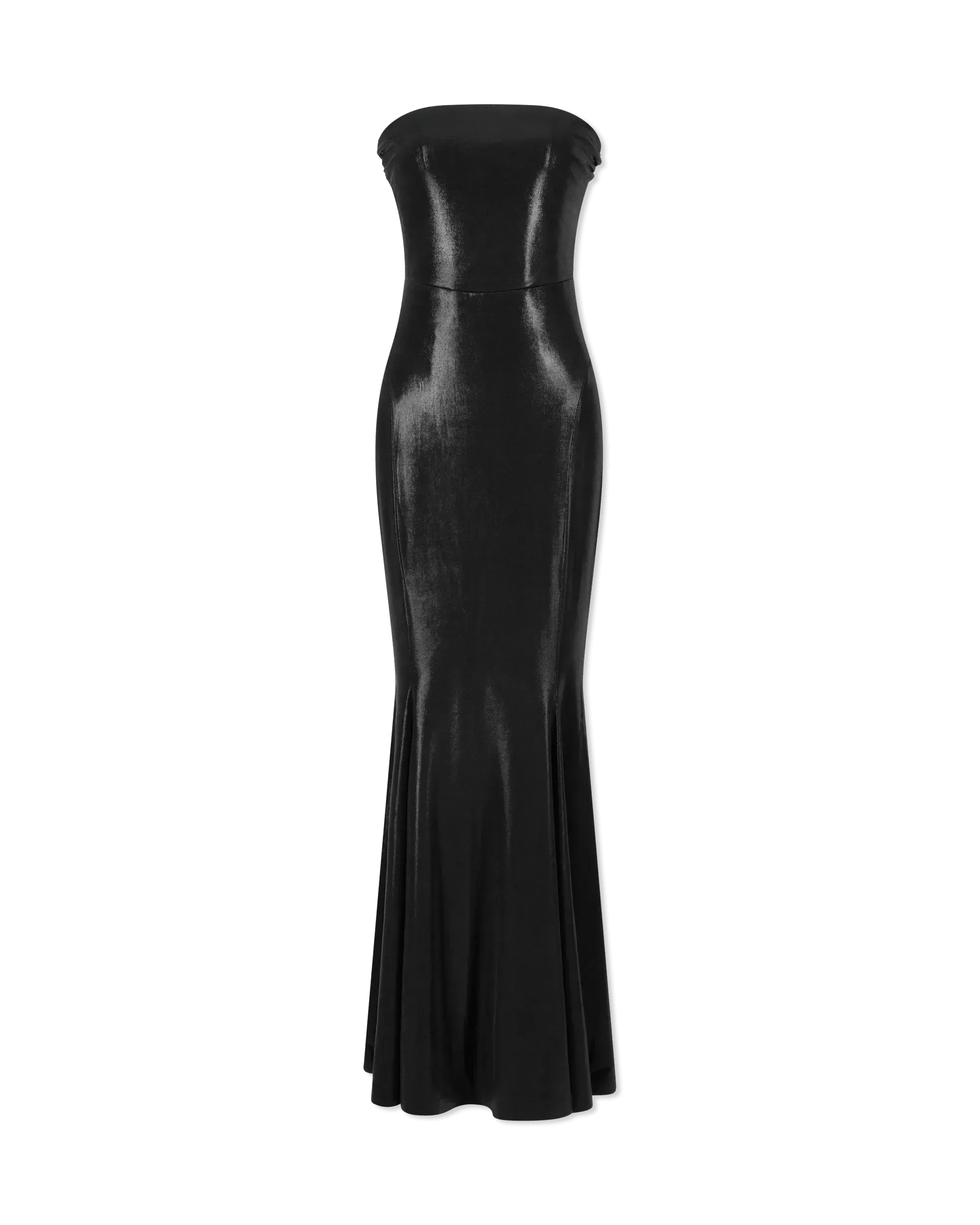 Strapless Lamé Fishtail Gown