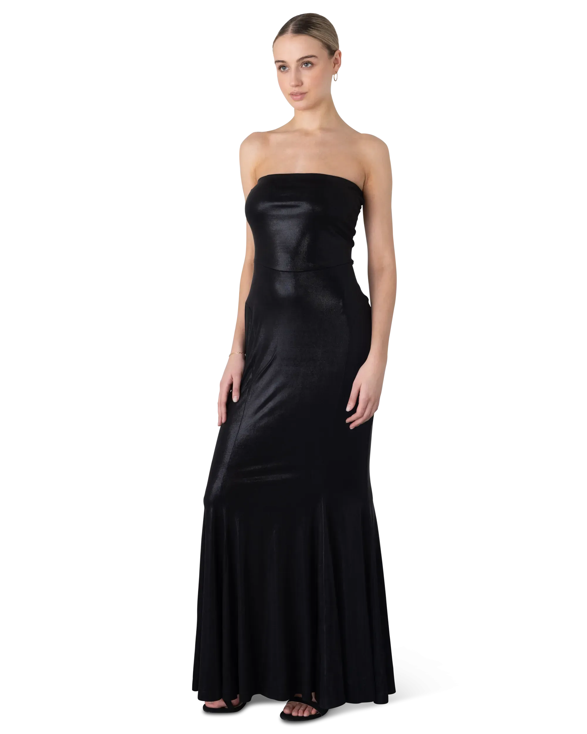 Strapless Lamé Fishtail Gown