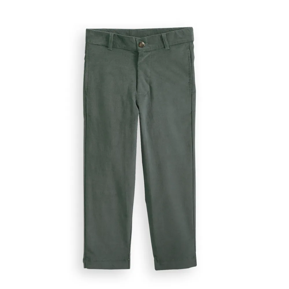 Stretch Twill Boy's Slim Pant -- Leaf Green