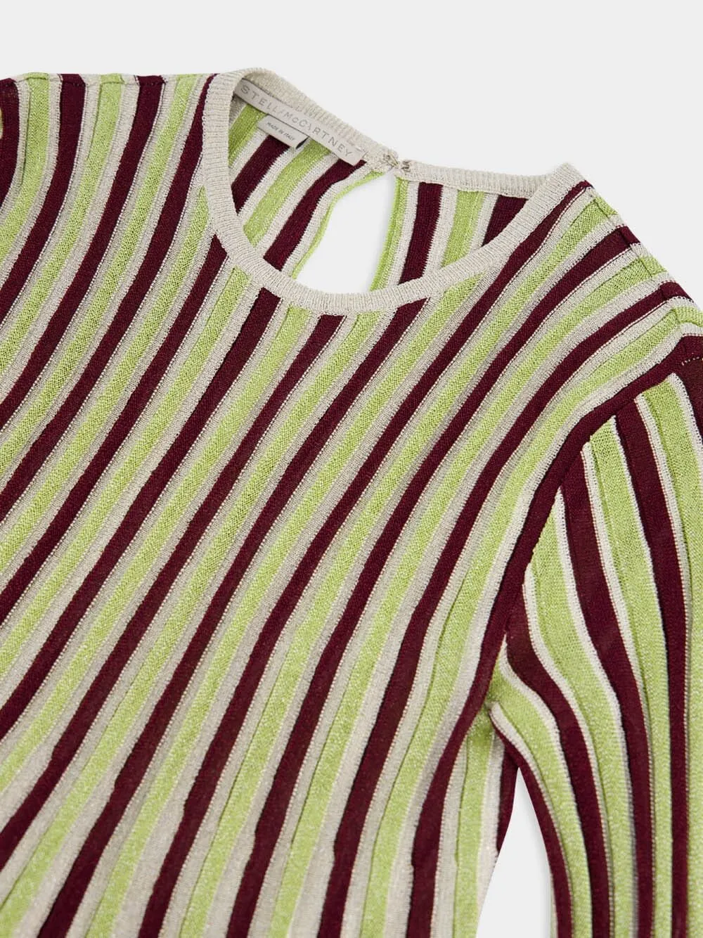 Striped Lurex Rib Knit Midi Dress