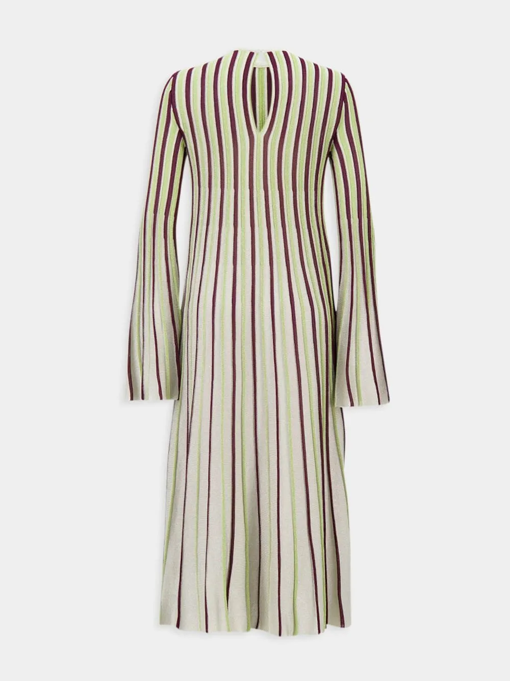 Striped Lurex Rib Knit Midi Dress