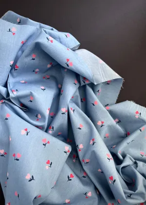 Susie Blue Cotton Chambray Fabric