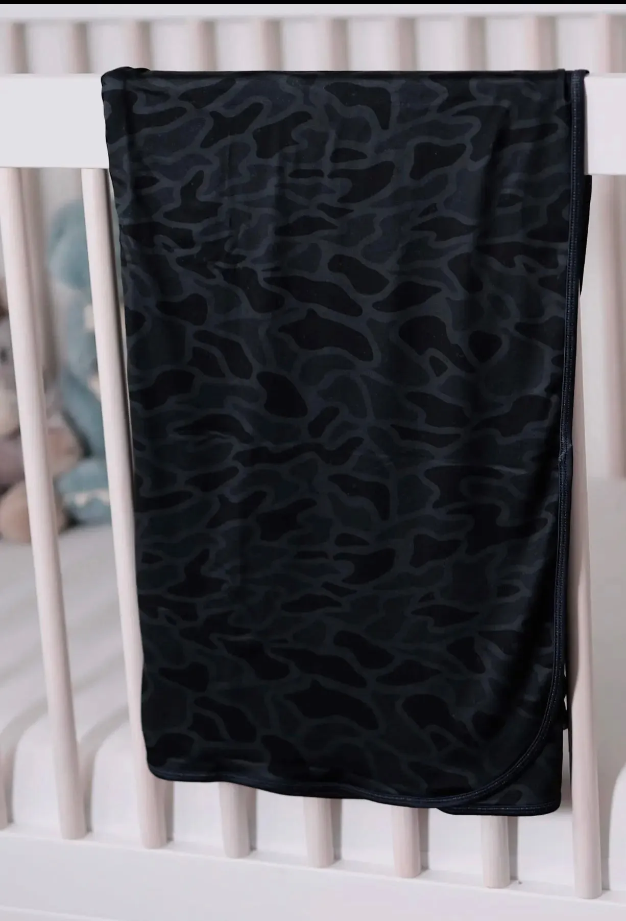 Swaddle Blanket Black Camo Burlebo