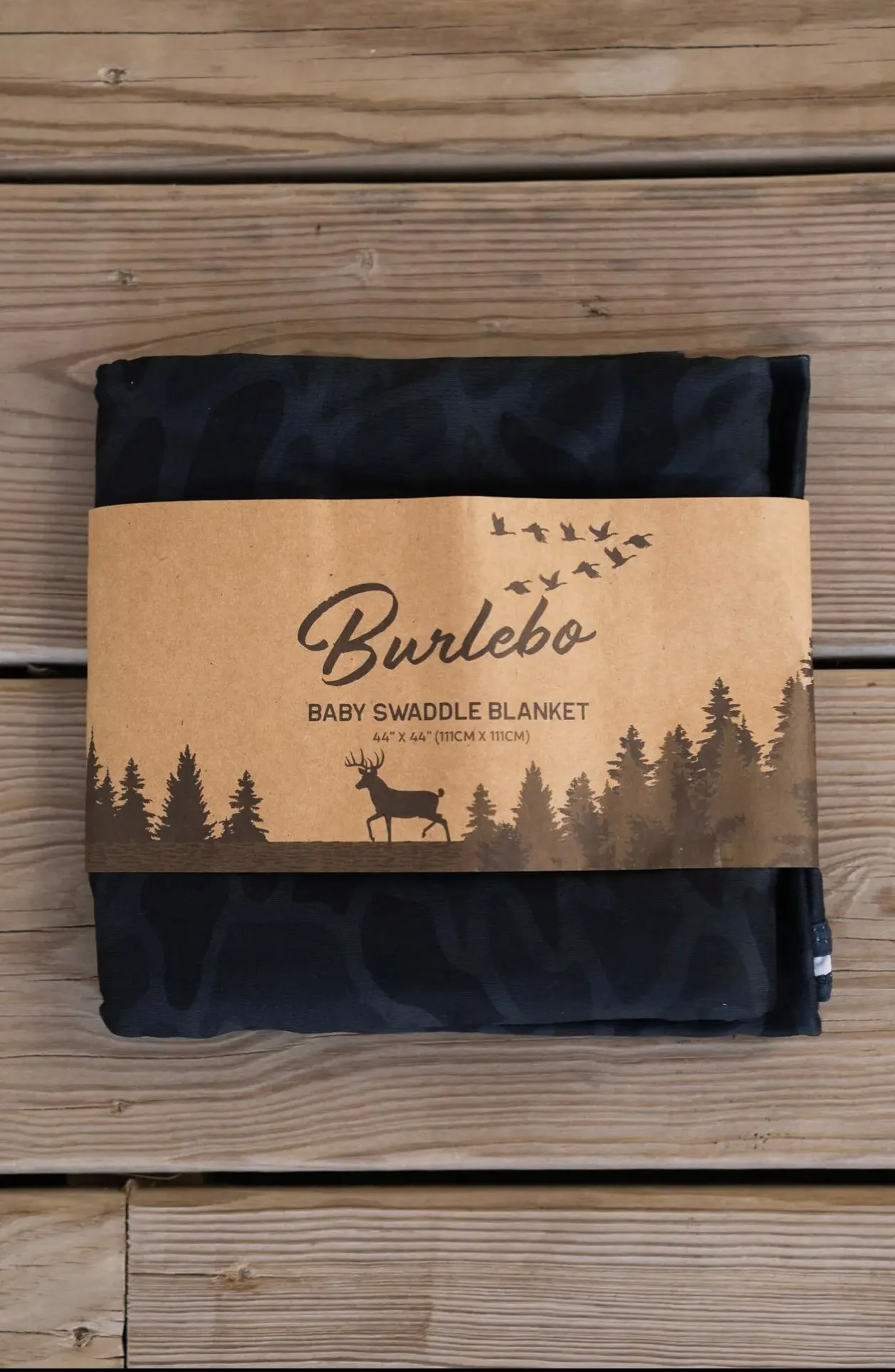 Swaddle Blanket Black Camo Burlebo