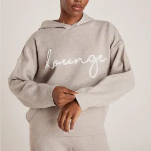 Sweat à Capuche Lounge en Maille - Vison Chiné
