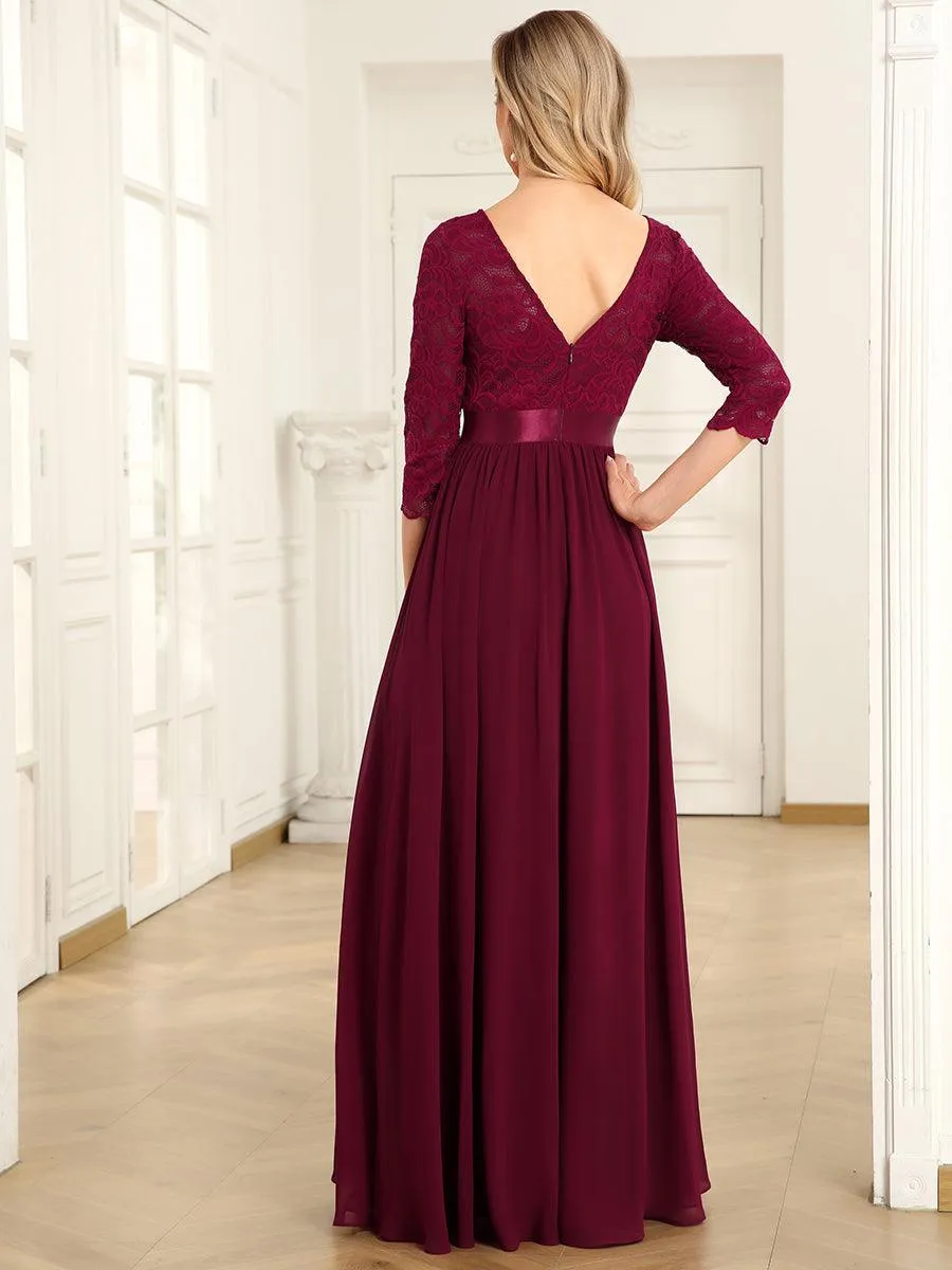 Taille Personnalisée Dentelle transparente sexy longue Robe de soirée