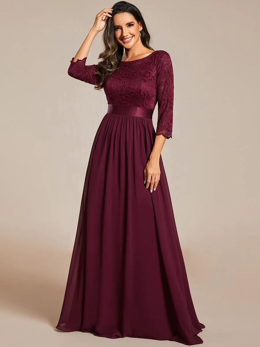 Taille Personnalisée Dentelle transparente sexy longue Robe de soirée