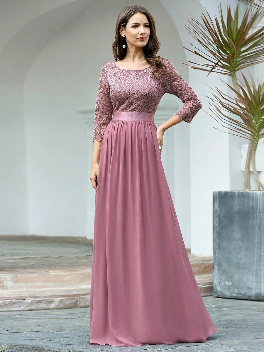 Taille Personnalisée Dentelle transparente sexy longue Robe de soirée