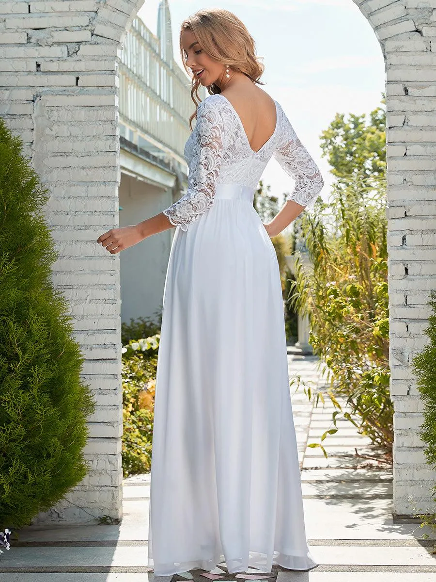 Taille Personnalisée Dentelle transparente sexy longue Robe de soirée