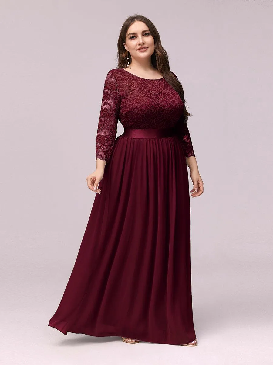 Taille Personnalisée Dentelle transparente sexy longue Robe de soirée