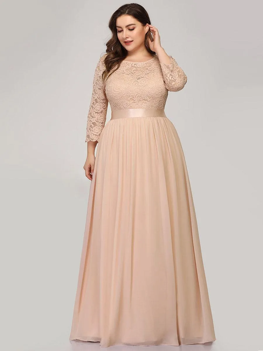 Taille Personnalisée Dentelle transparente sexy longue Robe de soirée
