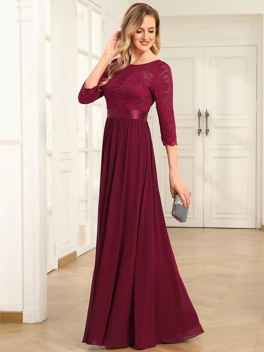 Taille Personnalisée Dentelle transparente sexy longue Robe de soirée