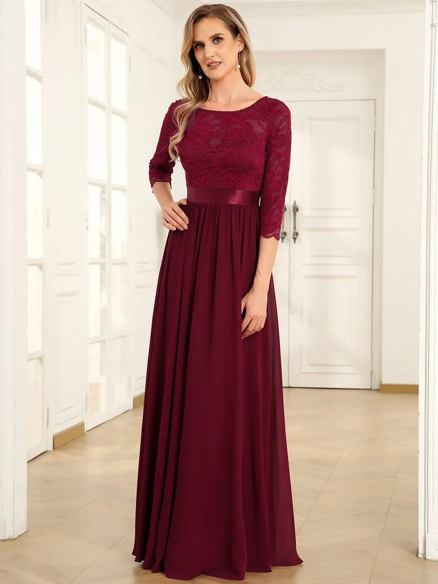 Taille Personnalisée Dentelle transparente sexy longue Robe de soirée