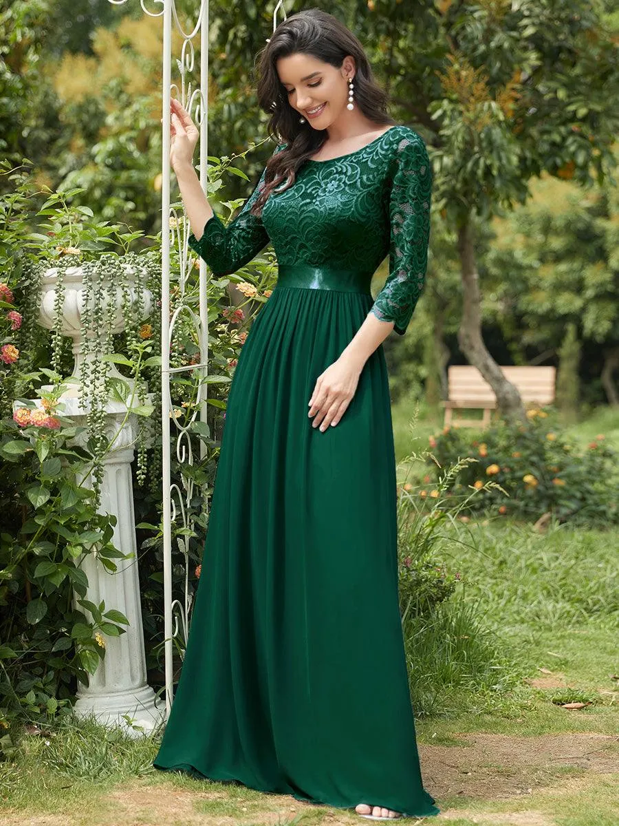 Taille Personnalisée Dentelle transparente sexy longue Robe de soirée