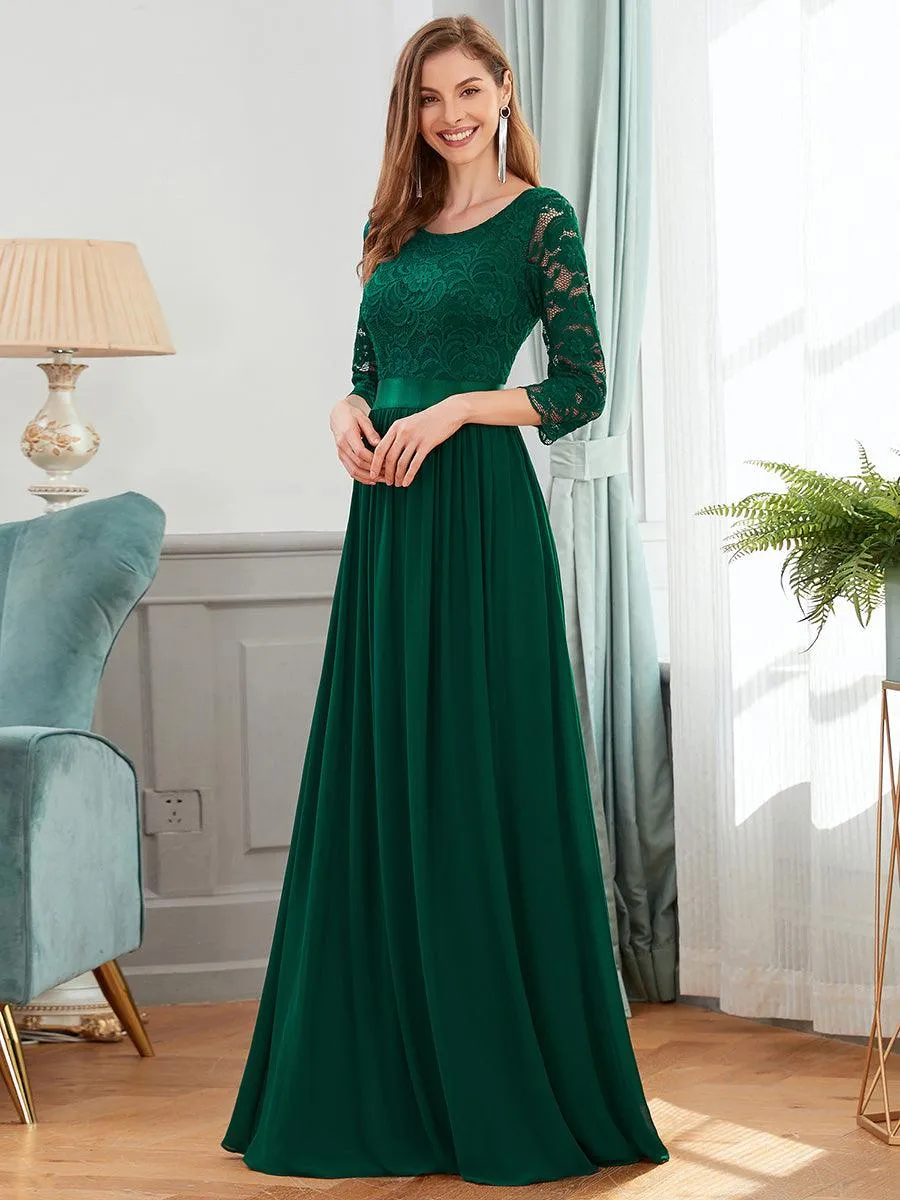 Taille Personnalisée Dentelle transparente sexy longue Robe de soirée