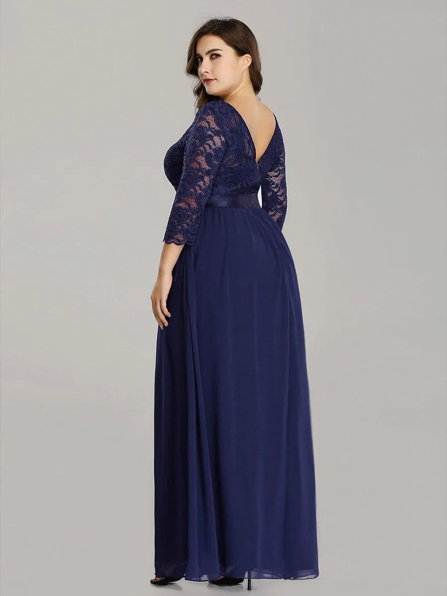 Taille Personnalisée Dentelle transparente sexy longue Robe de soirée