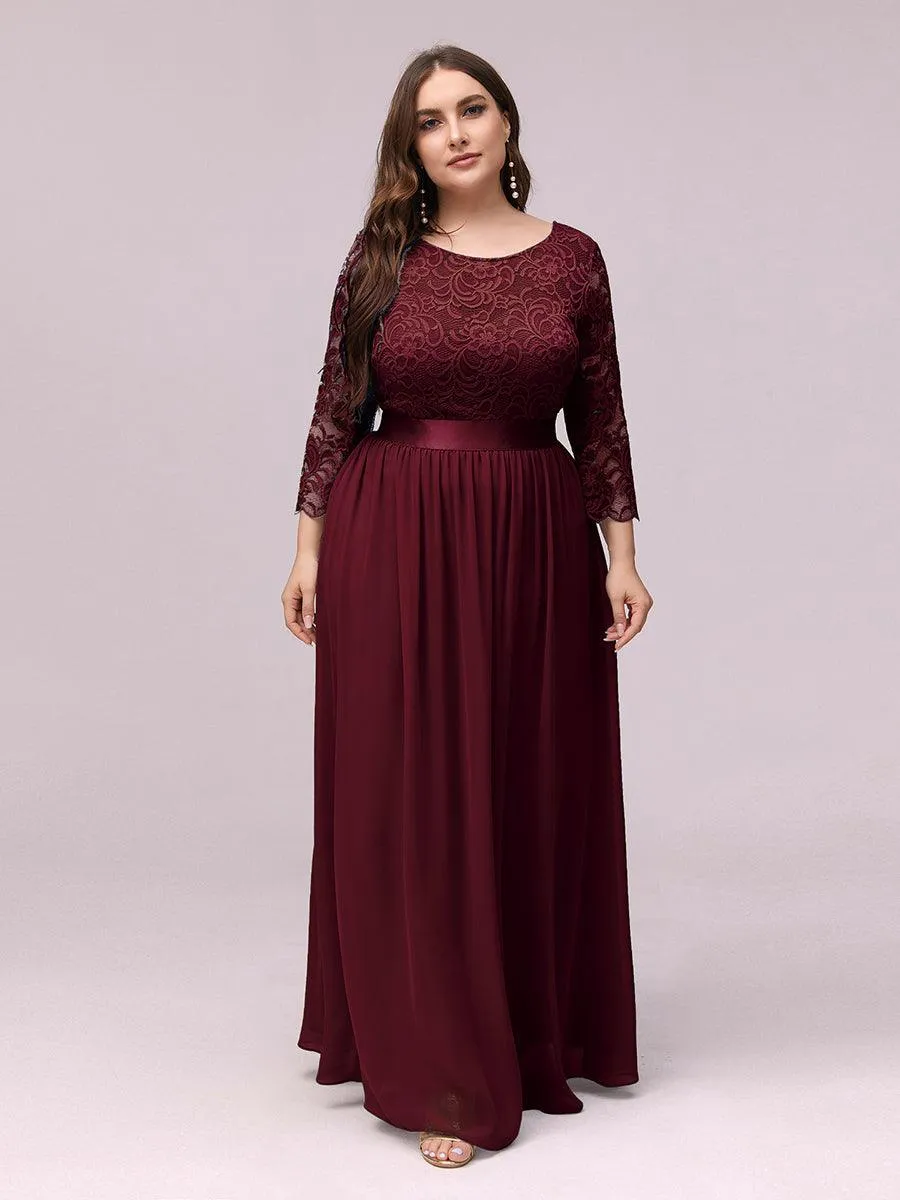 Taille Personnalisée Dentelle transparente sexy longue Robe de soirée