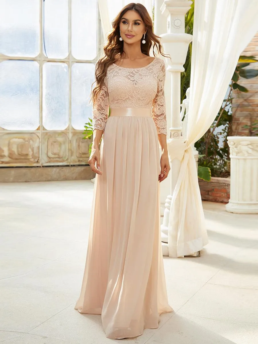 Taille Personnalisée Dentelle transparente sexy longue Robe de soirée