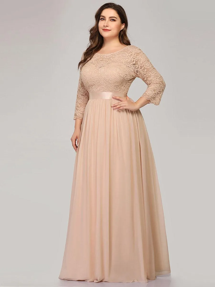 Taille Personnalisée Dentelle transparente sexy longue Robe de soirée