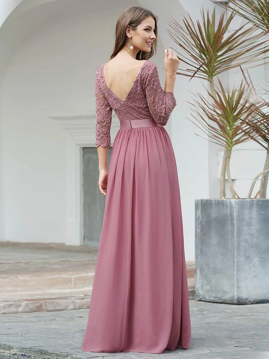 Taille Personnalisée Dentelle transparente sexy longue Robe de soirée