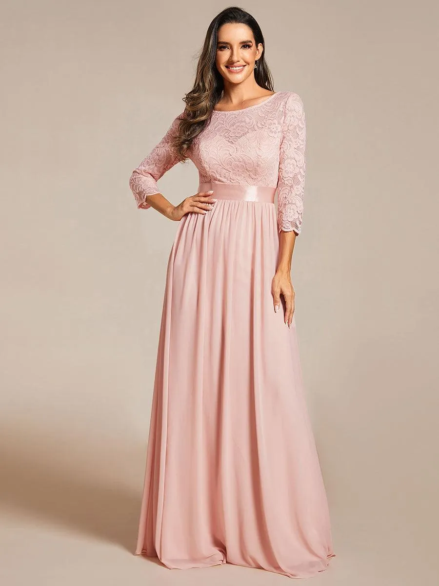 Taille Personnalisée Dentelle transparente sexy longue Robe de soirée