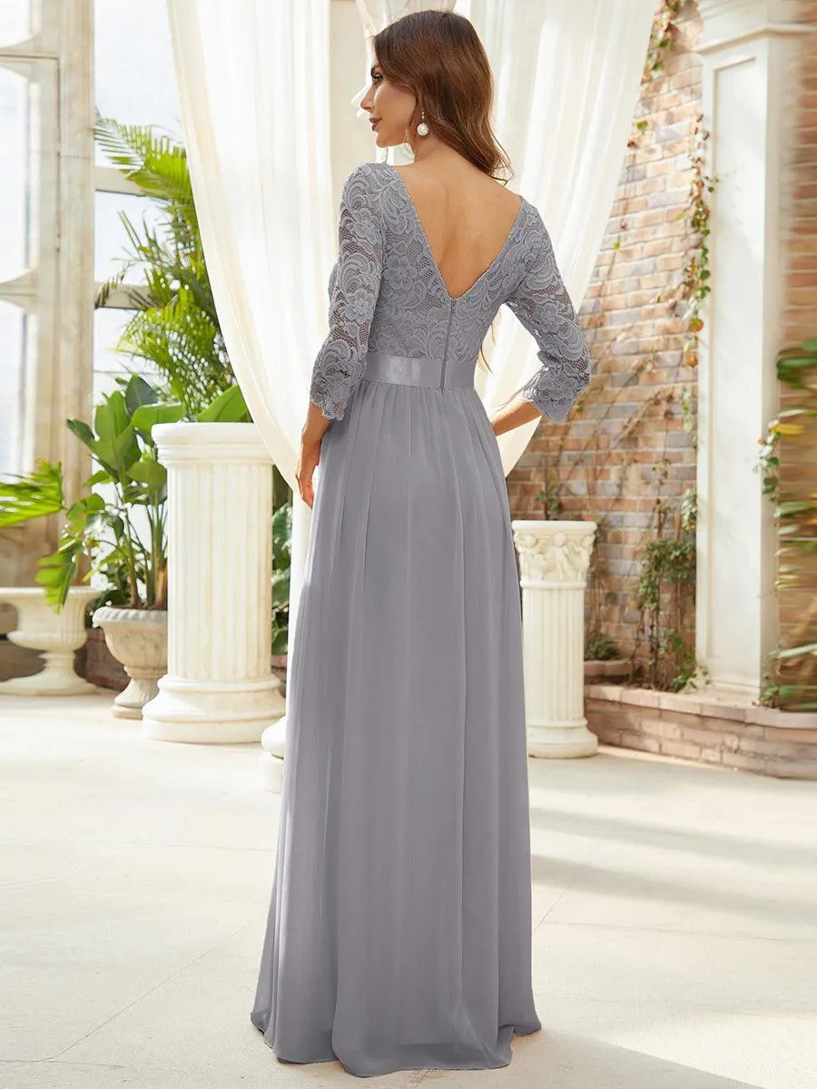 Taille Personnalisée Dentelle transparente sexy longue Robe de soirée