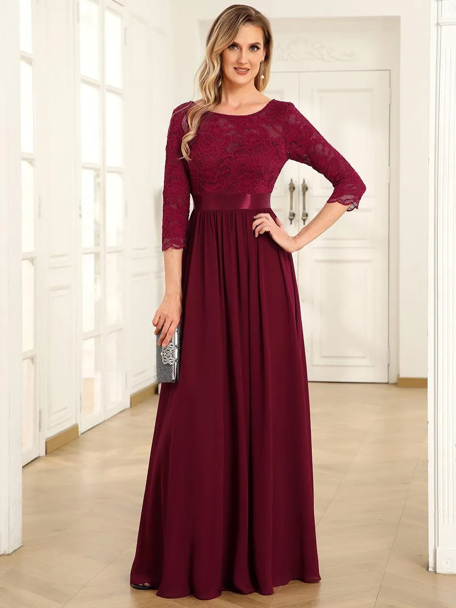 Taille Personnalisée Dentelle transparente sexy longue Robe de soirée
