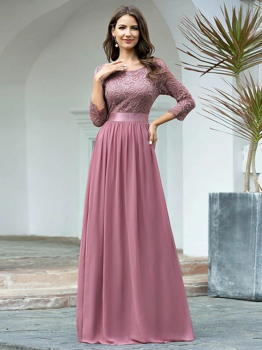 Taille Personnalisée Dentelle transparente sexy longue Robe de soirée