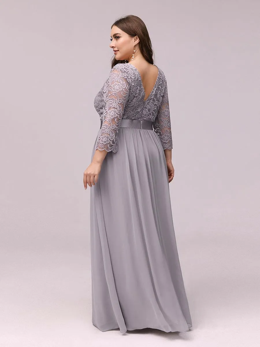 Taille Personnalisée Dentelle transparente sexy longue Robe de soirée